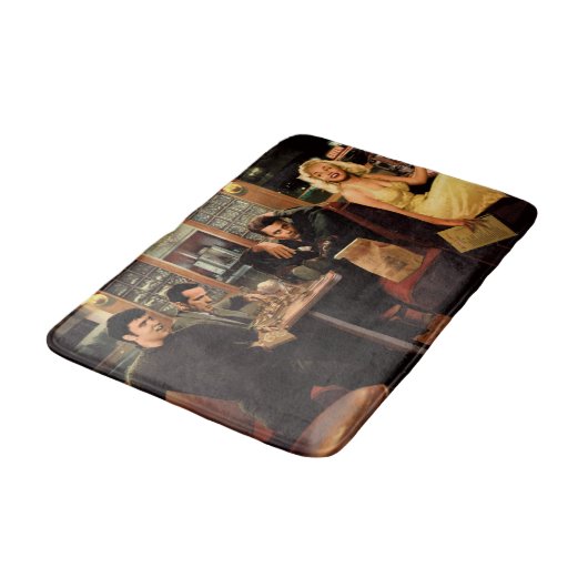 Blaue Platte 2 Badematte (Schrägansicht)