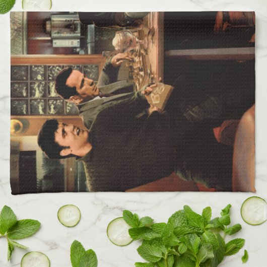 Blaue Platte 2 Geschirrtuch (Gefaltet)