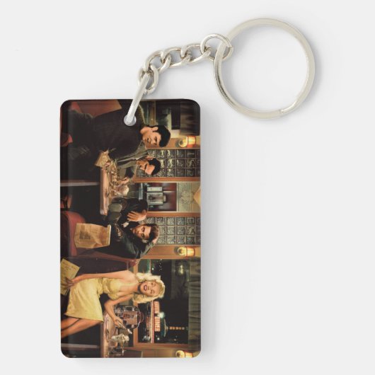 Blaue Platte Schlüsselanhänger (Rückseite)