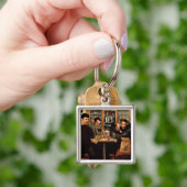 Blaue Platte Schlüsselanhänger (Hand)