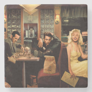 Blaue Platte Steinuntersetzer