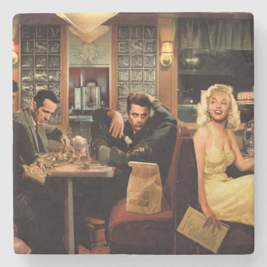 Blaue Platte Steinuntersetzer (Vorderseite)