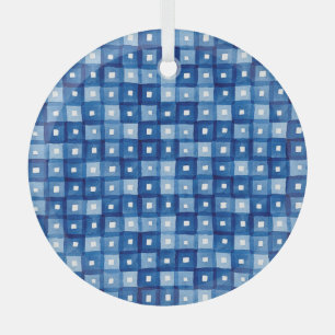 Blaue Plätze, Aquarellfarben Nahtloses Mosaik. Ornament Aus Glas