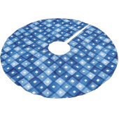 Blaue Plätze, Aquarellfarben Nahtloses Mosaik. Polyester Weihnachtsbaumdecke (Schrägansicht)