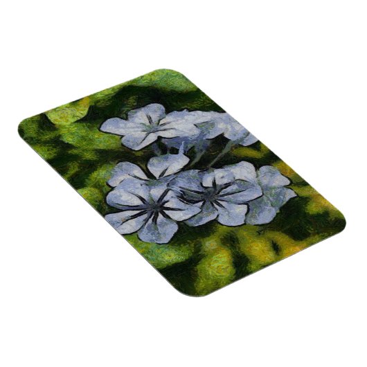 Blaue Plumbago-Blossom-Malerei Magnet (Rechte Seite)