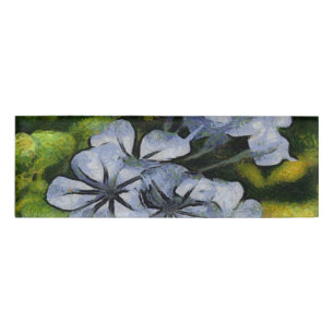 Blaue Plumbago-Blossom-Malerei Namenschild