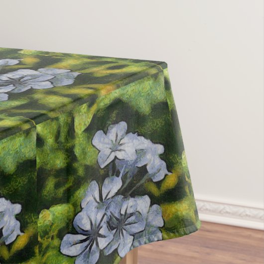 Blaue Plumbago-Blossom-Malerei Tischdecke (Beispiel)