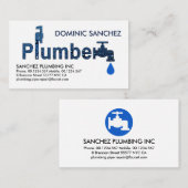 Blaue Plumber-Wasserfallzeichen Visitenkarte (Vorne/Hinten)