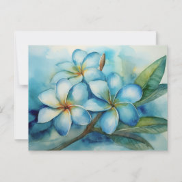 Blaue Plumeria Postkarte