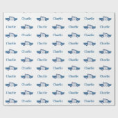 Blaue Polizei Geburtstagspartei Zoll Geschenkpapier (Flach)