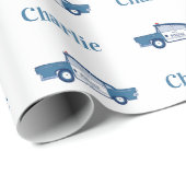 Blaue Polizei Geburtstagspartei Zoll Geschenkpapier (Rolleneckpunkt)