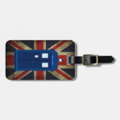 Blaue Polizei ruft Kasten-BRITISCHE britische Gepäckanhänger (Vorderseite horizontal)