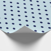 Blaue Polka-Dot auf blauen Großraum Geschenkpapier (Ecke)