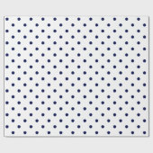 Blaue Polka-Dot auf weißem großen Raum Geschenkpapier (Flach)