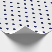 Blaue Polka-Dot auf weißem großen Raum Geschenkpapier (Ecke)