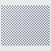 Blaue Polka-Dot auf weißem Mittelraum Geschenkpapier (Flach)