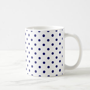 Blaue Polka-Dot-Spot-Muster der weißen Marine Kaffeetasse