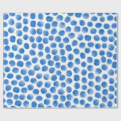Blaue Polka-Dots-Muster Geschenkpapier (Flach)
