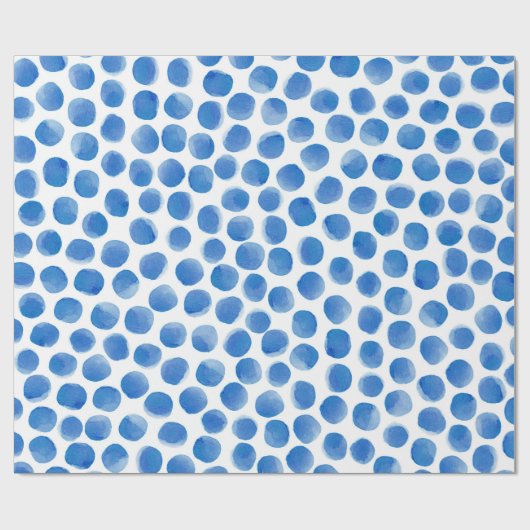 Blaue Polka-Dots-Muster Geschenkpapier (Flach)