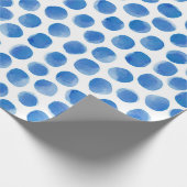 Blaue Polka-Dots-Muster Geschenkpapier (Ecke)