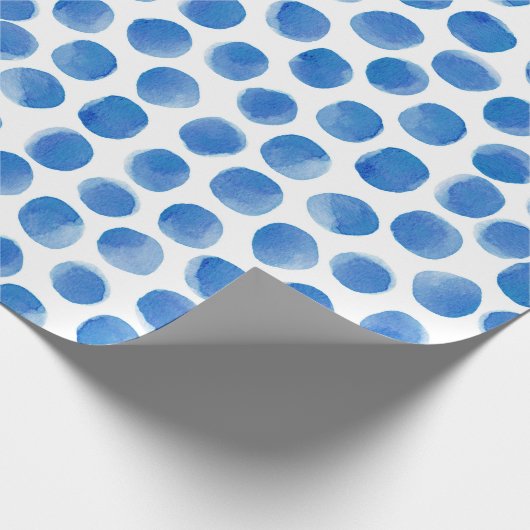 Blaue Polka-Dots-Muster Geschenkpapier (Ecke)