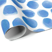 Blaue Polka-Dots-Muster Geschenkpapier (Rolleneckpunkt)