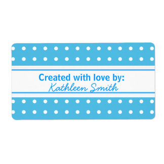 Blaue Polka-dots-Rezept/Goodies-Etikett