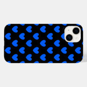 Blaue Polka-Herzen auf schwarz Case-Mate iPhone Hülle (Rückseite (Horizontal))