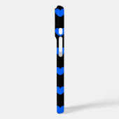 Blaue Polka-Herzen auf schwarz Case-Mate iPhone Hülle (Rückseite / Links)