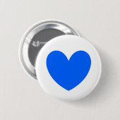 Blaue Polka-Herzen auf weiß Button (Vorne & Hinten)