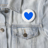 Blaue Polka-Herzen auf weiß Button (Beispiel)