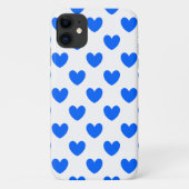 Blaue Polka-Herzen auf weiß Case-Mate iPhone Hülle (Rückseite)