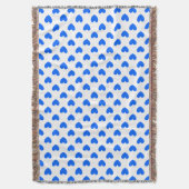 Blaue Polka-Herzen auf weiß Decke (Vorderseite Vertikal)