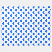 Blaue Polka-Herzen auf weiß Fleecedecke (Vorderseite (Horizontal))