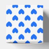 Blaue Polka-Herzen auf weiß Geschenkschachtel (Oben)