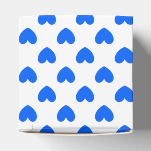 Blaue Polka-Herzen auf weiß Geschenkschachtel (Oben)