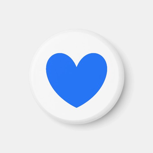 Blaue Polka-Herzen auf weiß Magnet (Vorne)