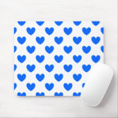 Blaue Polka-Herzen auf weiß Mousepad (Mit Mouse)