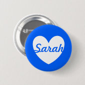 Blaue Polka-Herzen Button (Vorne & Hinten)