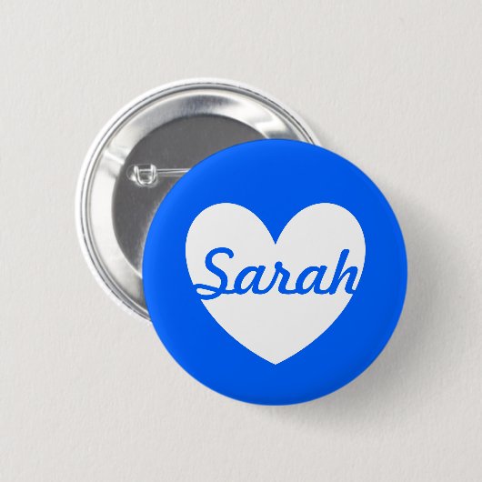 Blaue Polka-Herzen Button (Vorne & Hinten)