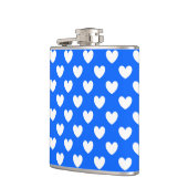 Blaue Polka-Herzen Flachmann (Links)