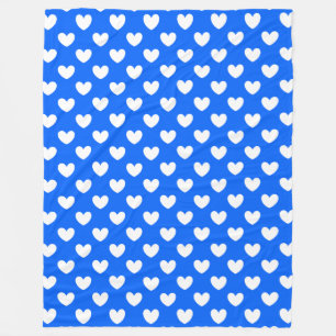 Blaue Polka-Herzen Fleecedecke