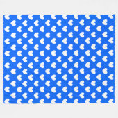 Blaue Polka-Herzen Fleecedecke (Vorderseite (Horizontal))