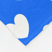 Blaue Polka-Herzen Fleecedecke (Ecke)