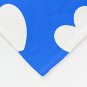 Blaue Polka-Herzen Fleecedecke (Ecke)