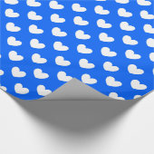 Blaue Polka-Herzen Geschenkpapier (Ecke)