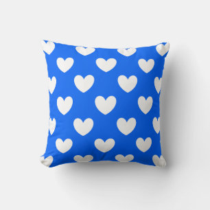 Blaue Polka-Herzen Kissen