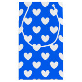 Blaue Polka-Herzen Kleine Geschenktüte (Rückseite)