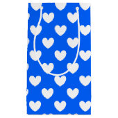 Blaue Polka-Herzen Kleine Geschenktüte (Vorderseite)