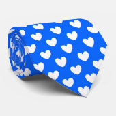 Blaue Polka-Herzen Krawatte (Gerollt)